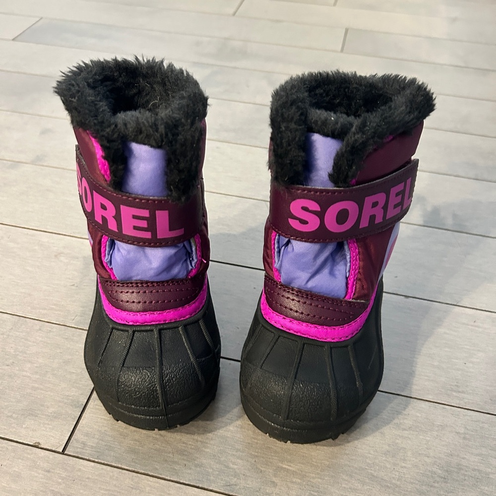 Sorel Toddler Snow Commander Boots - Purple and Black